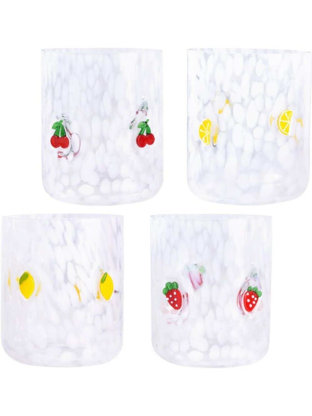 Set of 4 Stylish 14 Oz Juice Glasses - Elegant Drinkware for Home & Parties